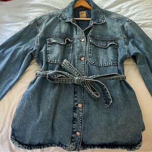 GAP Blue Denim Jean Jacket with Waist Tie